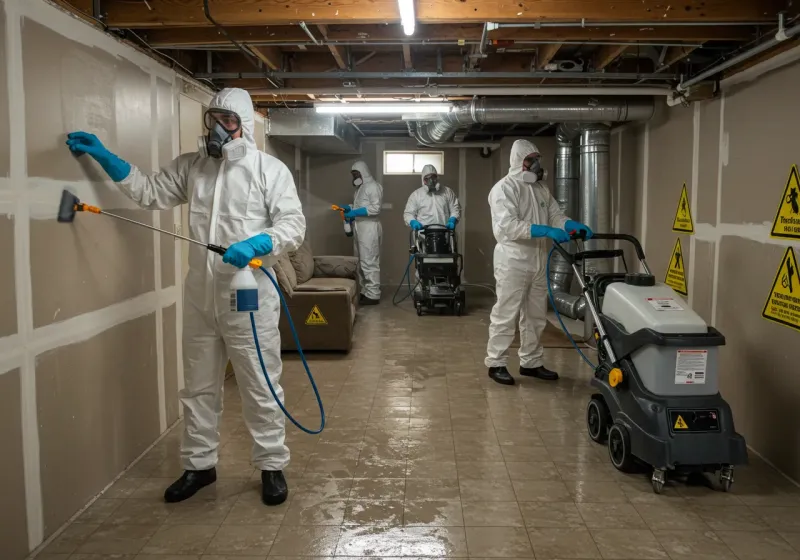 Basement Moisture Removal and Structural Drying process in Los Altos Hills, CA